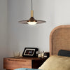 Modern Walnut Wood Flying Saucer Pendant Light Nordic LED Hanging Chandelier for Dining Room