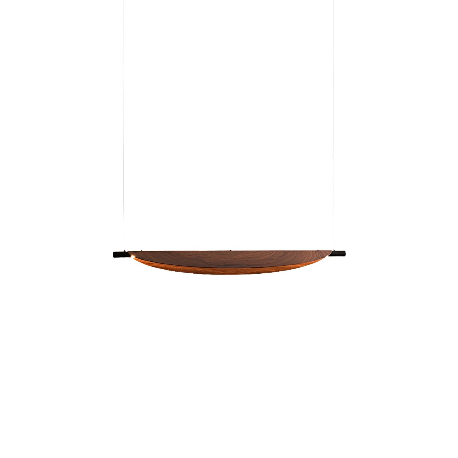 Modern Walnut Wood Grain LED Board Pendant Light for Office and Dining Room