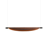 Modern Walnut Wood Grain LED Board Pendant Light for Office and Dining Room