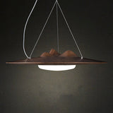 Modern Wanderer Halo Wooden LED Pendant Light Organic Undulating Geometric Hanging Lamp