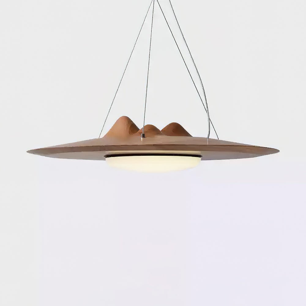 Modern Wanderer Halo Wooden LED Pendant Light Organic Undulating Geometric Hanging Lamp
