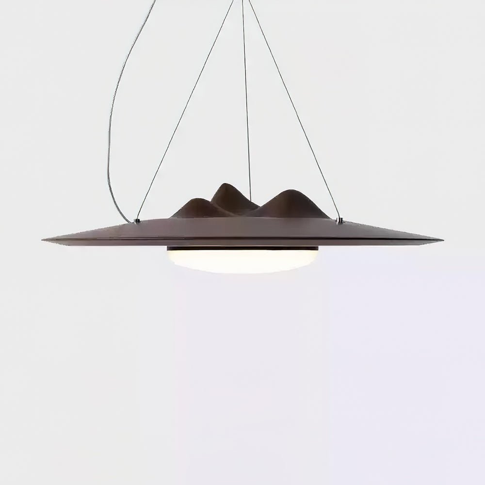 Modern Wanderer Halo Wooden LED Pendant Light Organic Undulating Geometric Hanging Lamp