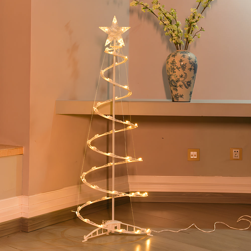 Modern Warm White LED Spiral Floor Lamp Artificial Christmas Tree Light for Home Decor