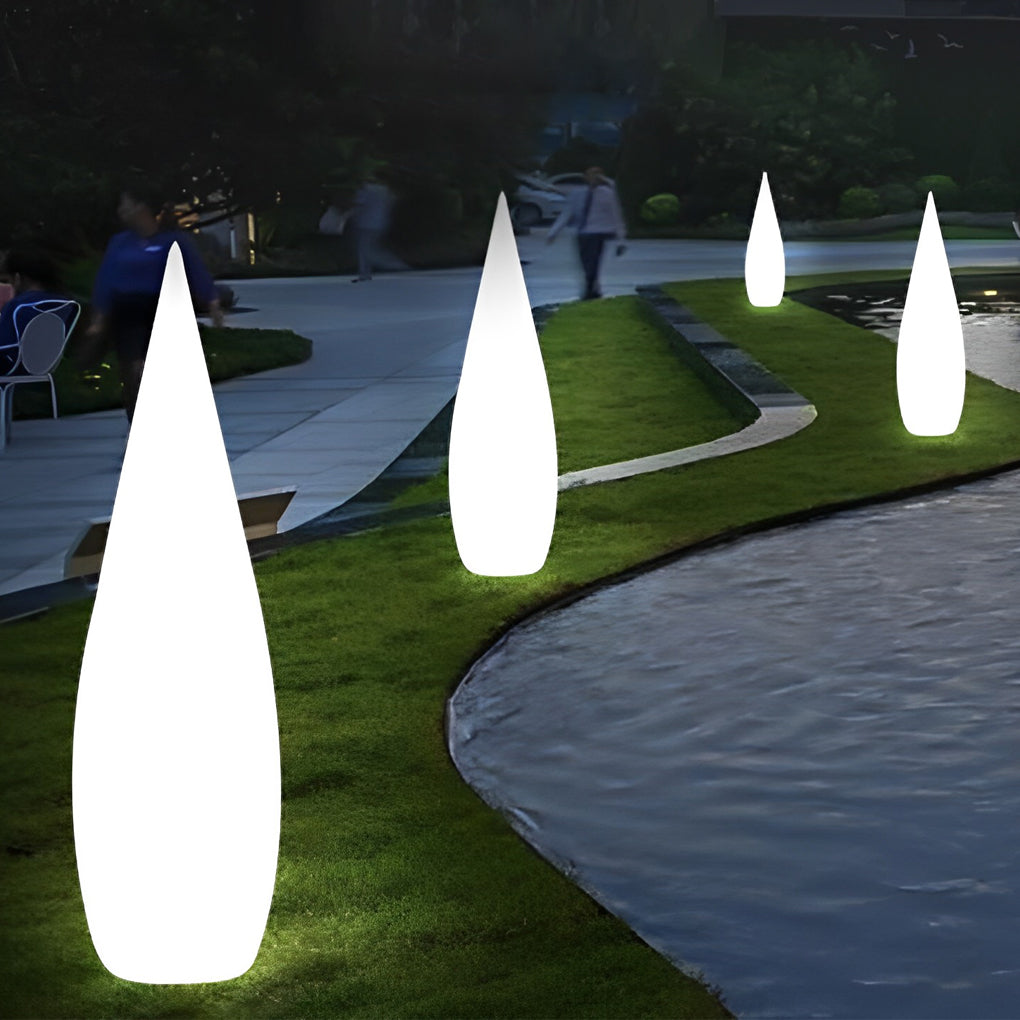Modern Water Drop LED Floor Lamp Waterproof Solar Powered Outdoor Decorative Light for Garden