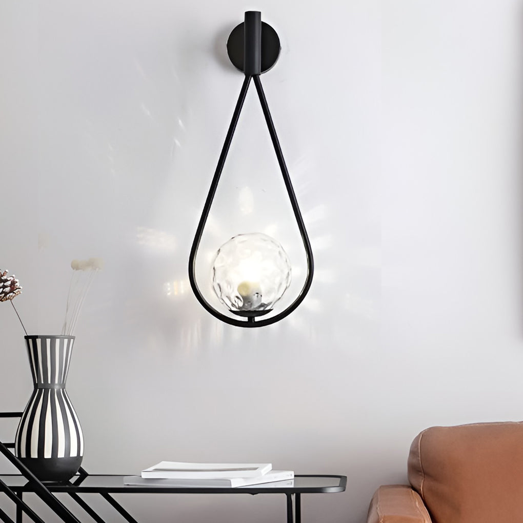 Modern Water Drop LED Wall Lamp Nordic Style Sconce Light Fixture in Gold or Black