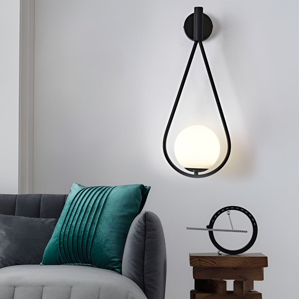 Modern Water Drop LED Wall Lamp Nordic Style Sconce Light Fixture in Gold or Black