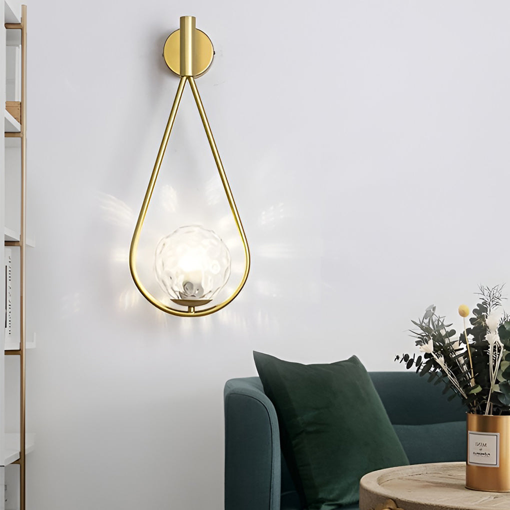 Modern Water Drop LED Wall Lamp Nordic Style Sconce Light Fixture in Gold or Black