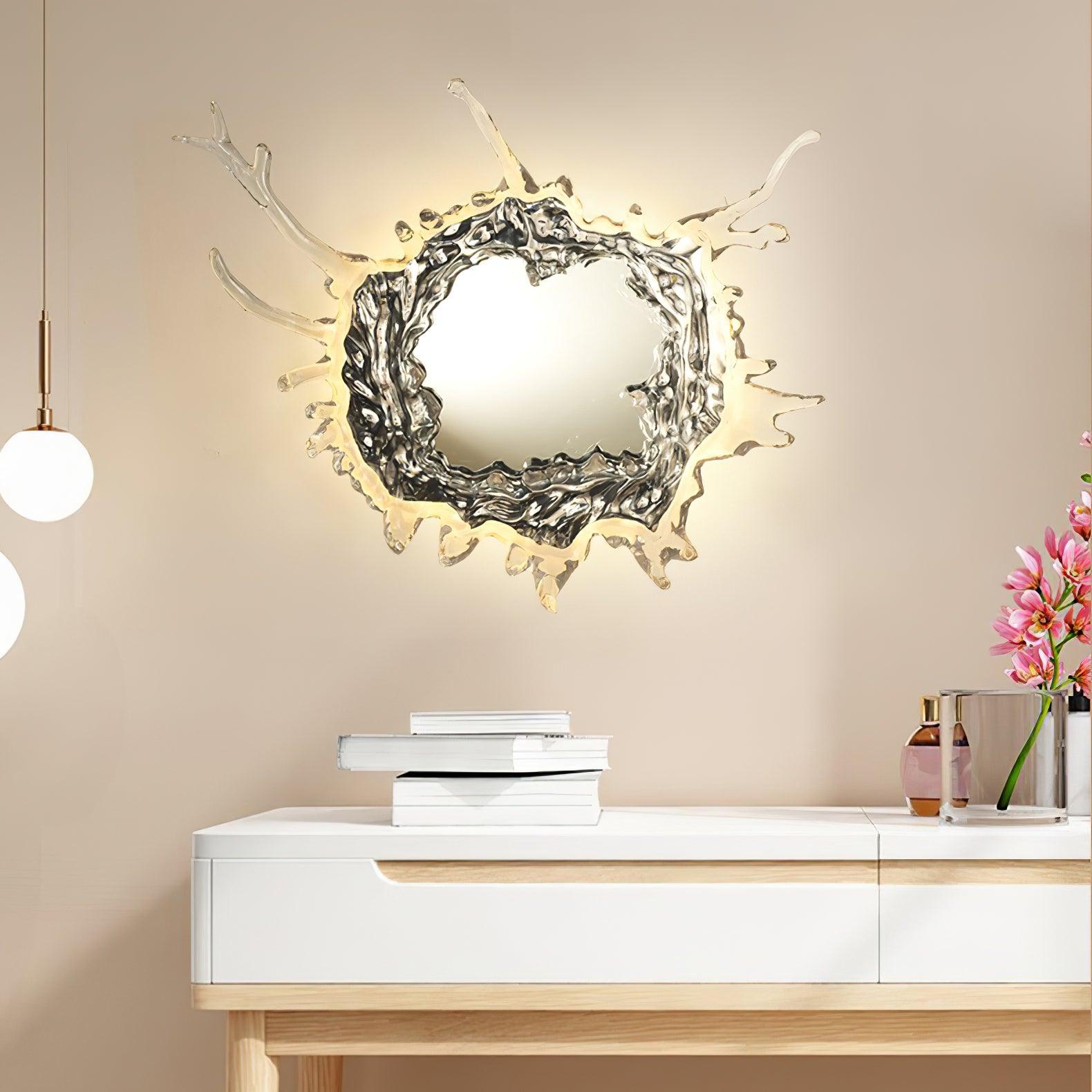 Modern Water Drop Mirror Wall Light LED Crystal Decorative Sconce for Home