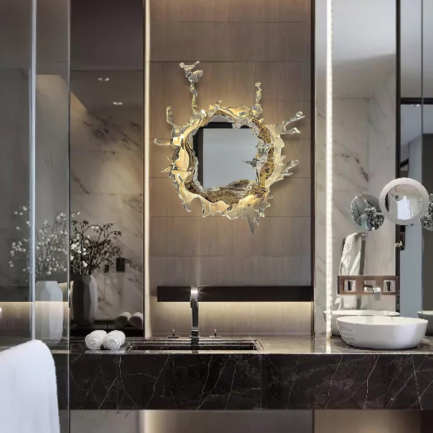 Modern Water Drop Mirror Wall Light LED Crystal Decorative Sconce for Home