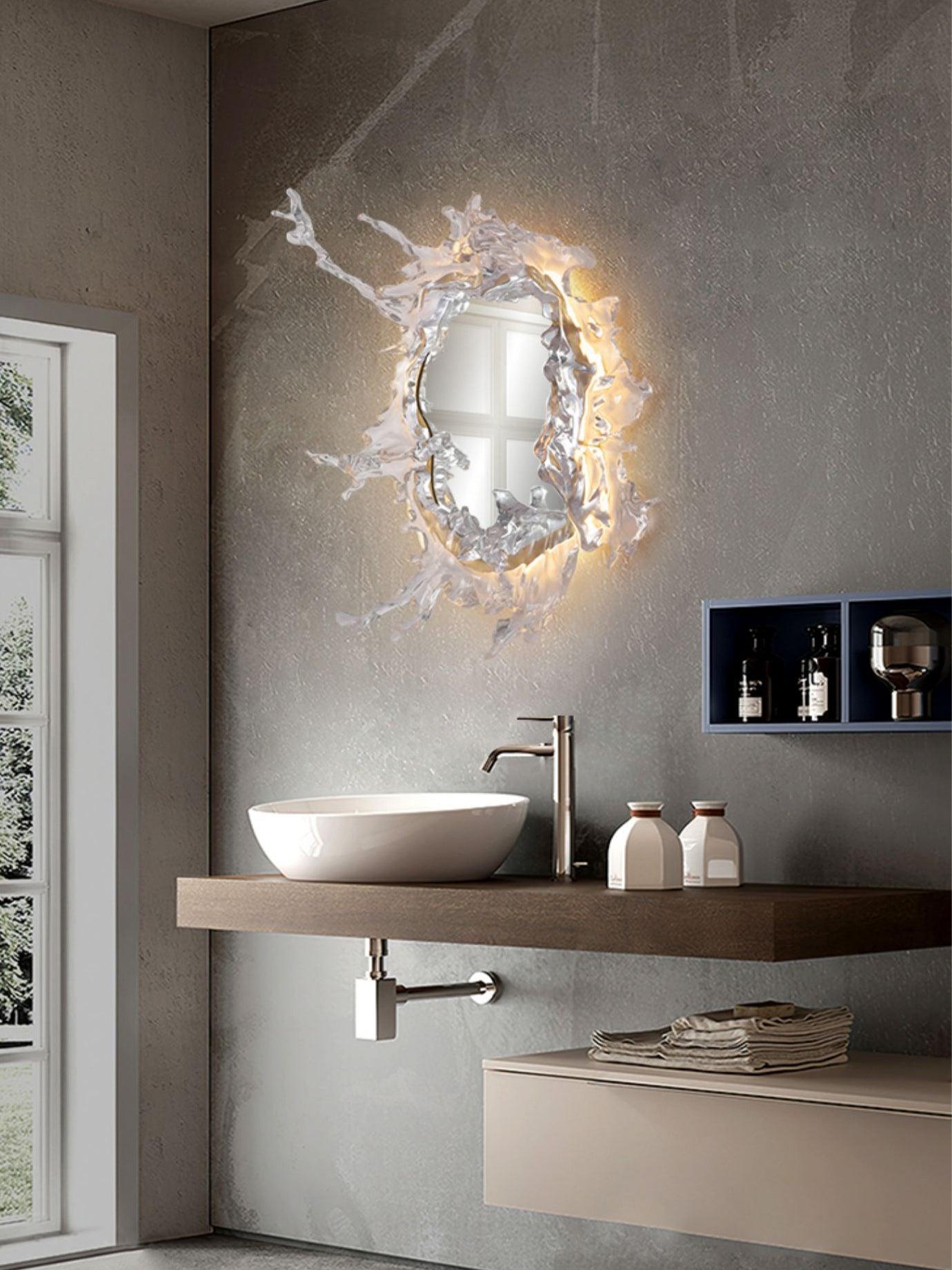 Modern Water Drop Mirror Wall Light LED Crystal Decorative Sconce for Home