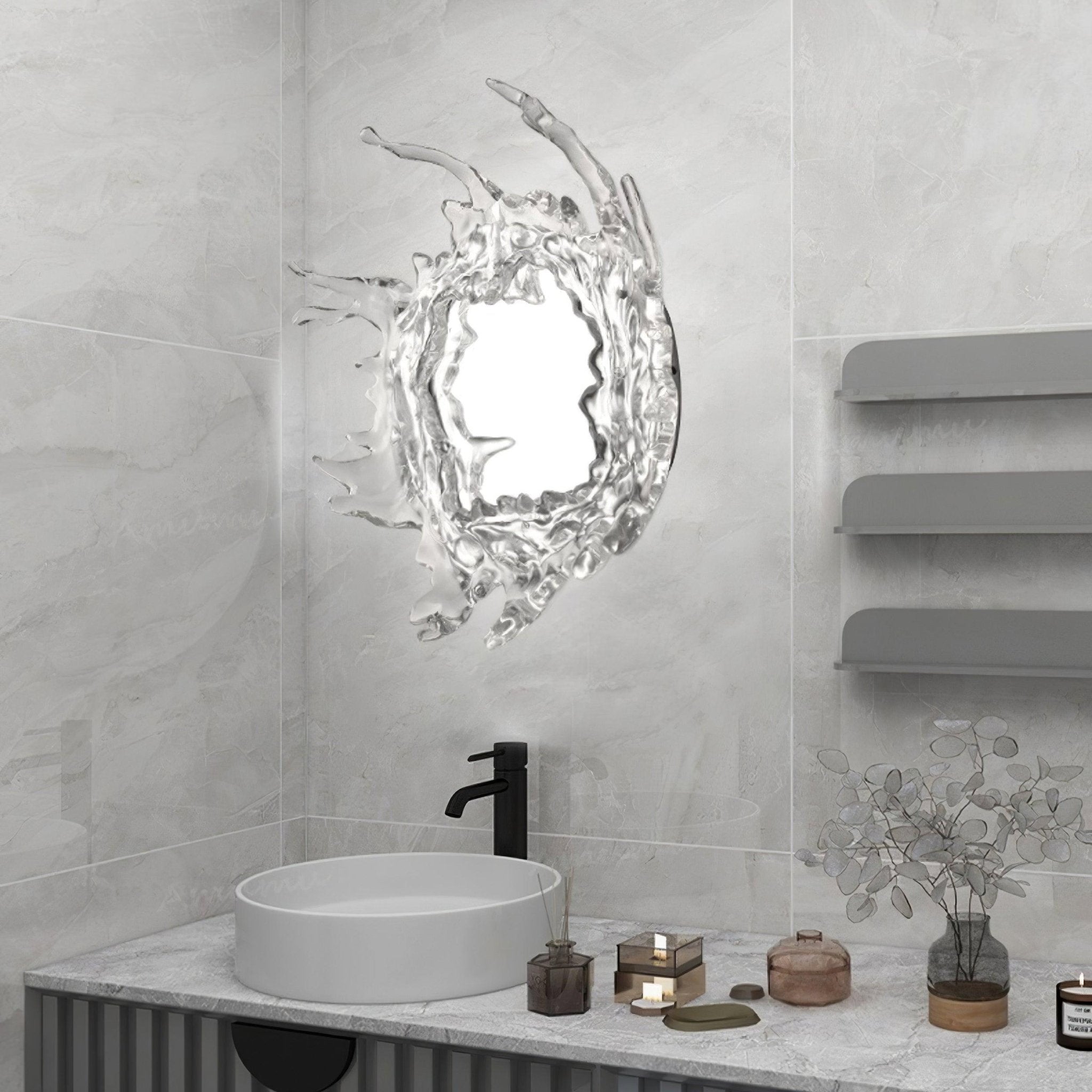 Modern Water Drop Mirror Wall Light LED Crystal Decorative Sconce for Home