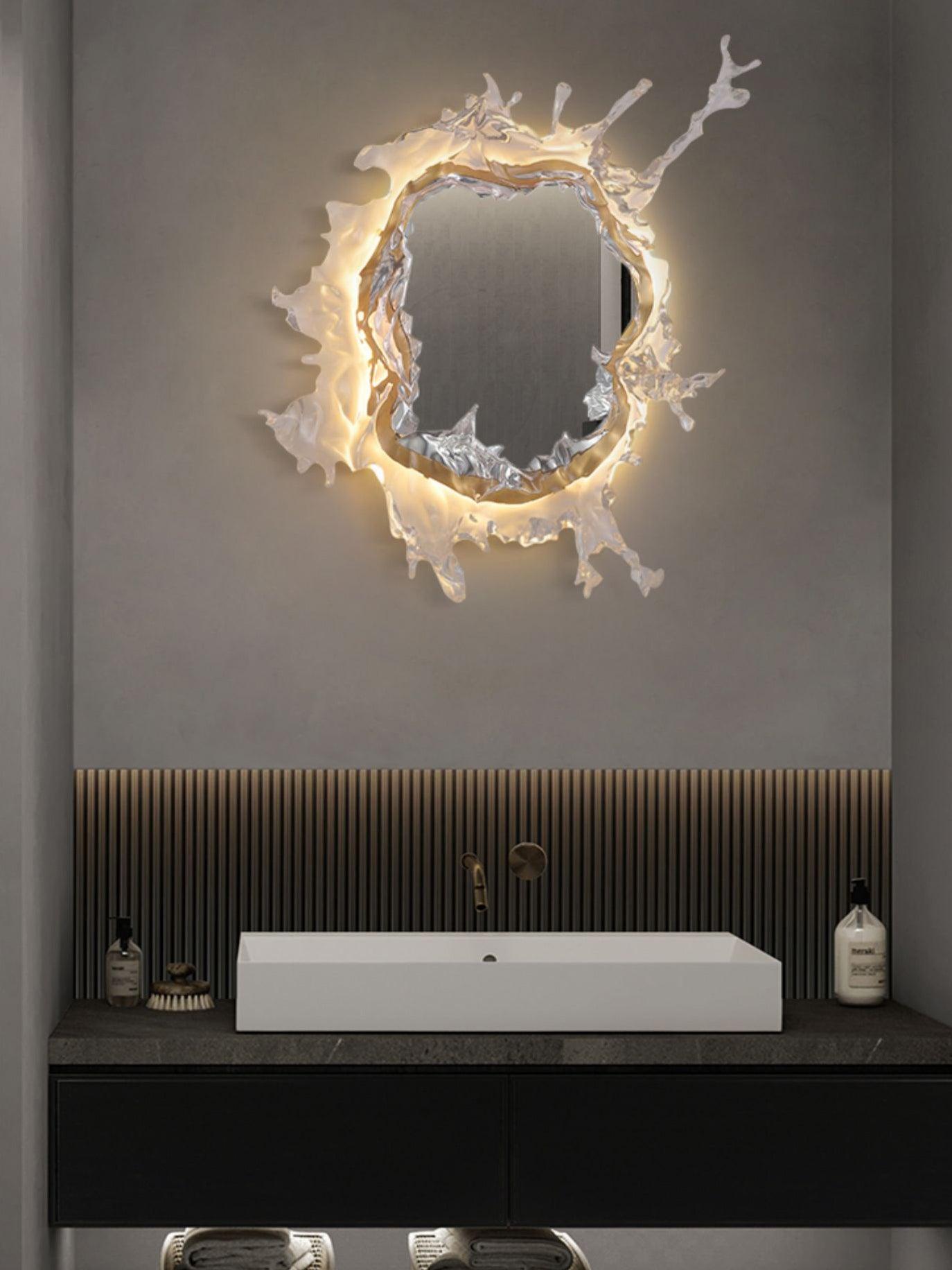Modern Water Drop Mirror Wall Light LED Crystal Decorative Sconce for Home