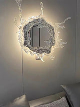 Modern Water Drop Mirror Wall Light LED Crystal Decorative Sconce for Home