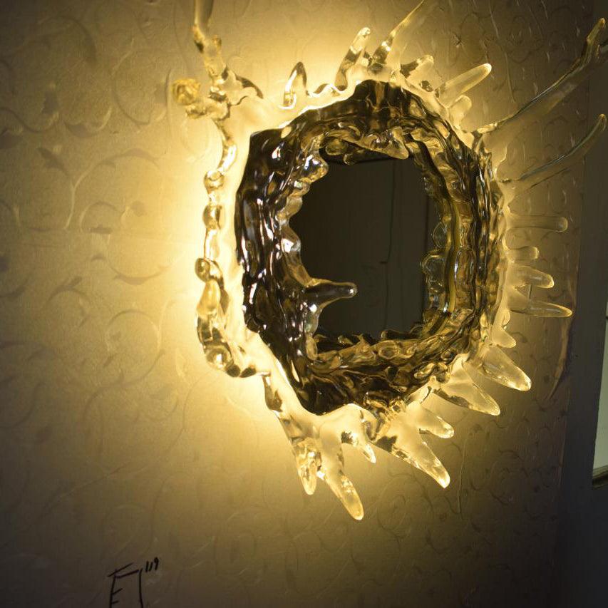 Modern Water Drop Mirror Wall Light LED Crystal Decorative Sconce for Home