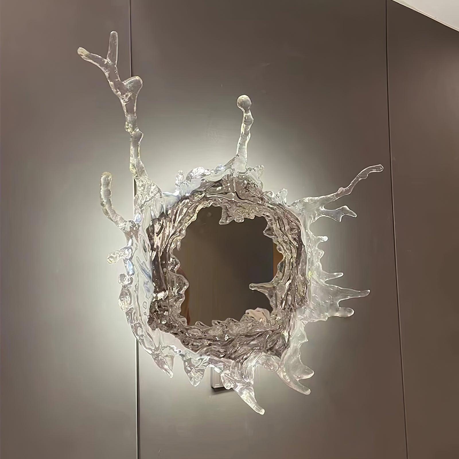 Modern Water Drop Mirror Wall Light LED Crystal Decorative Sconce for Home