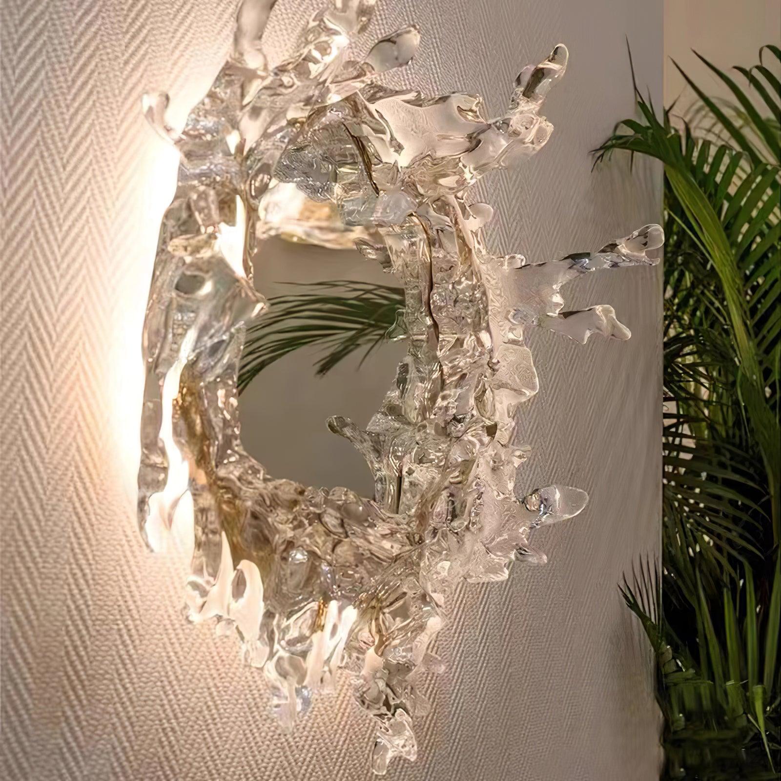 Modern Water Drop Mirror Wall Light LED Crystal Decorative Sconce for Home