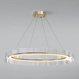 Modern Water Wave Glass LED Chandelier Gold Pendant Light for Contemporary Living Spaces
