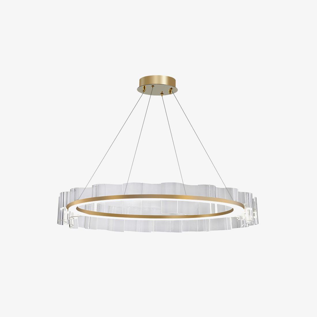 Modern Water Wave Glass LED Chandelier Gold Pendant Light for Contemporary Living Spaces