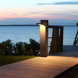 Modern Waterproof 7 Shaped Solar Pathway LED Post Lights for Outdoor Garden Landscape Lighting