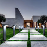 Modern Waterproof 7 Shaped Solar Pathway LED Post Lights for Outdoor Garden Landscape Lighting