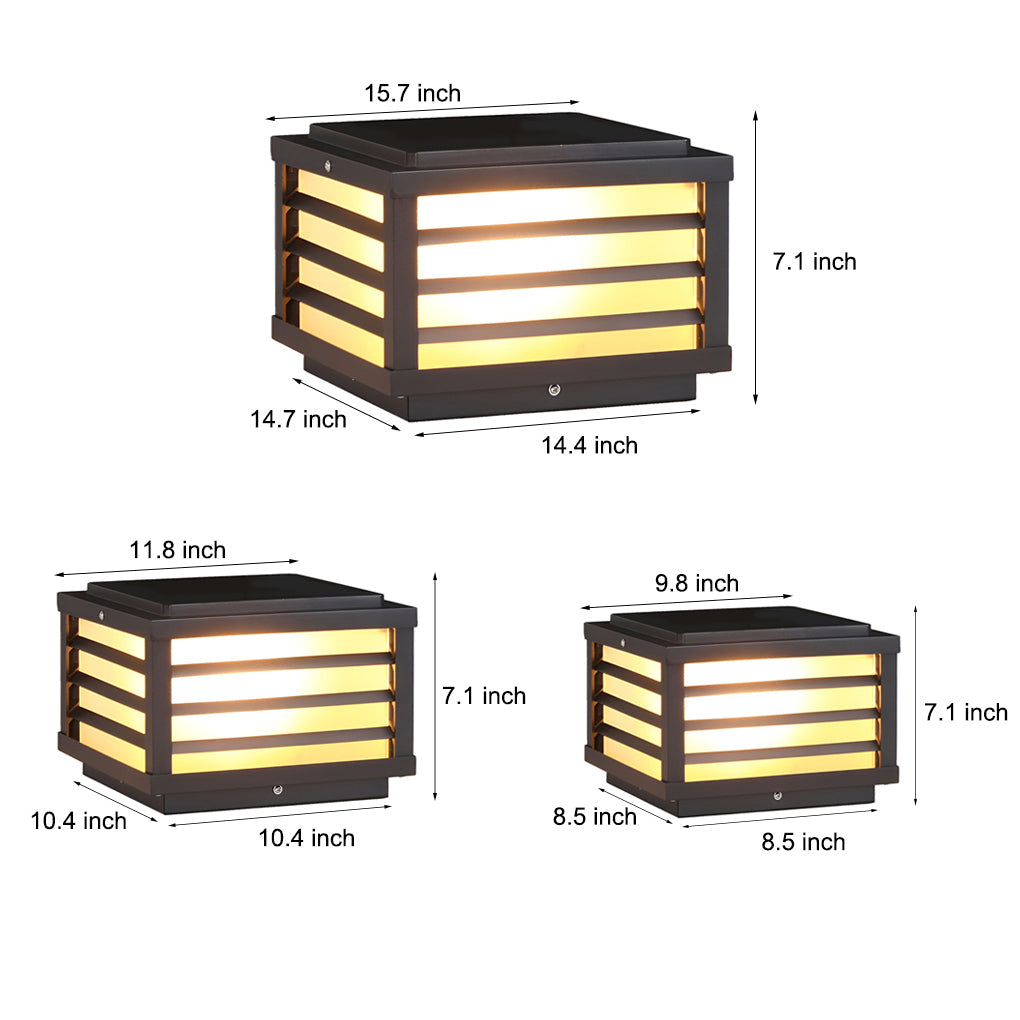 Modern Waterproof Aluminum Solar LED Fence Post Cap Lights for Outdoor Deck Garden Decor