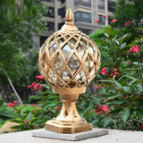 Modern Waterproof Ball Post Light with Glass Globe for Outdoor Garden and Fence Pillar