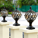 Modern Waterproof Ball Post Light with Glass Globe for Outdoor Garden and Fence Pillar