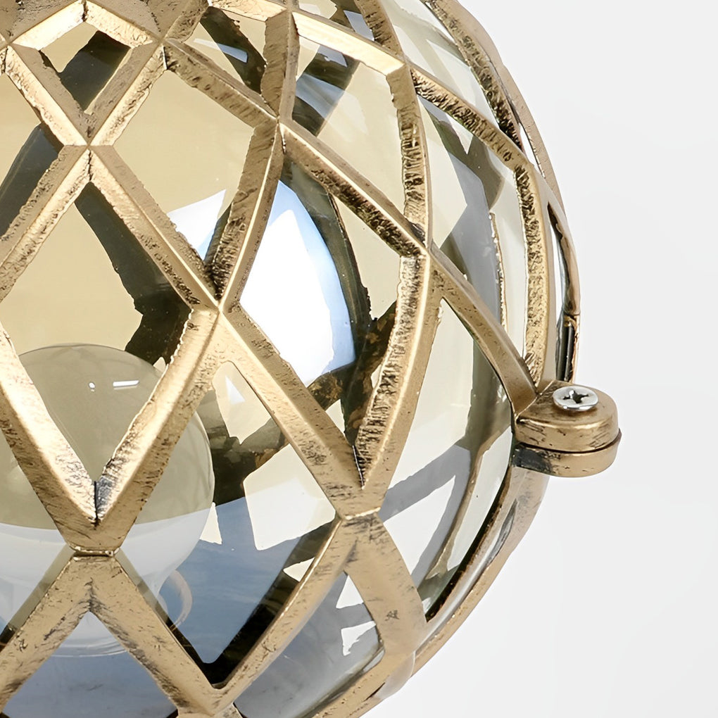 Modern Waterproof Ball Post Light with Glass Globe for Outdoor Garden and Fence Pillar