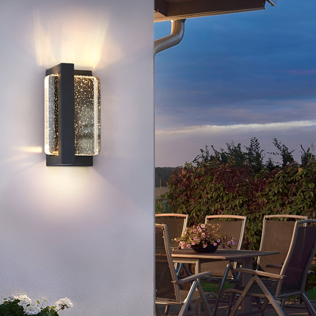 Modern Waterproof Crystal Bubble Glass Outdoor Wall Sconce for Porch and Garden