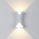 Modern Waterproof Curved LED Outdoor Wall Light Up and Down Exterior Sconce
