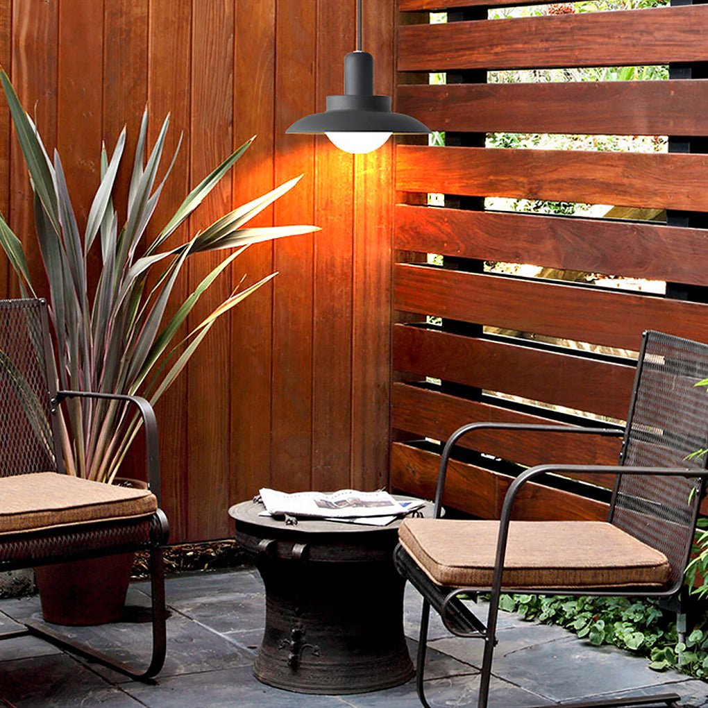 Modern Waterproof Exterior LED Chandelier with Frosted Glass for Covered Patio and Garden