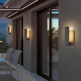 Modern Waterproof Exterior LED Wall Light Matte Black Aluminum Sconce for Garden Entry