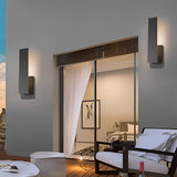 Modern Waterproof Exterior LED Wall Light Matte Black Aluminum Sconce for Garden Entry
