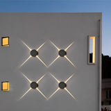 Modern Waterproof LED Cross Star Wall Light 12W Aluminum Sconce for Exterior and Interior Use