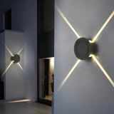 Modern Waterproof LED Cross Star Wall Light 12W Aluminum Sconce for Exterior and Interior Use