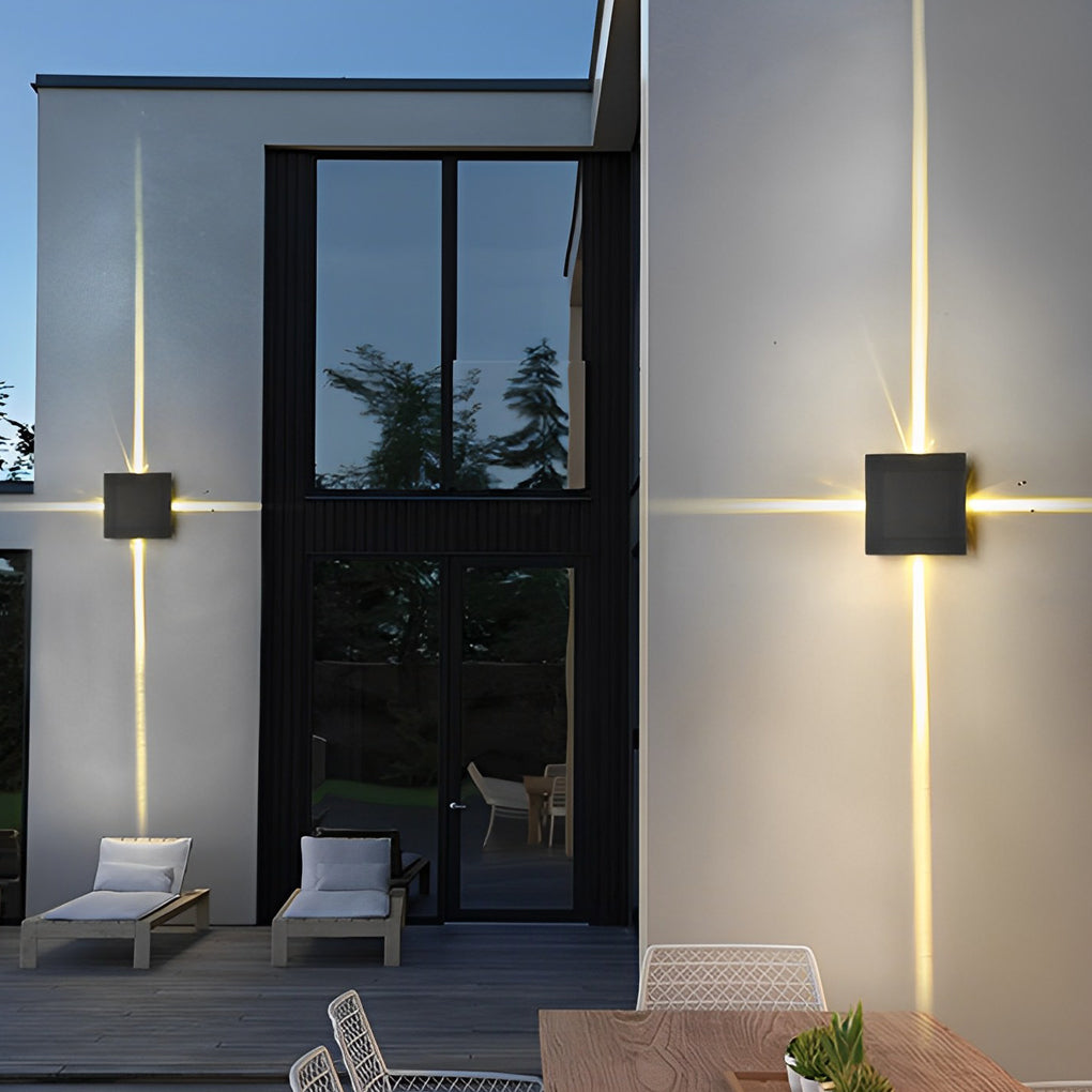 Modern Waterproof LED Cross Star Wall Light 12W Aluminum Sconce for Exterior and Interior Use
