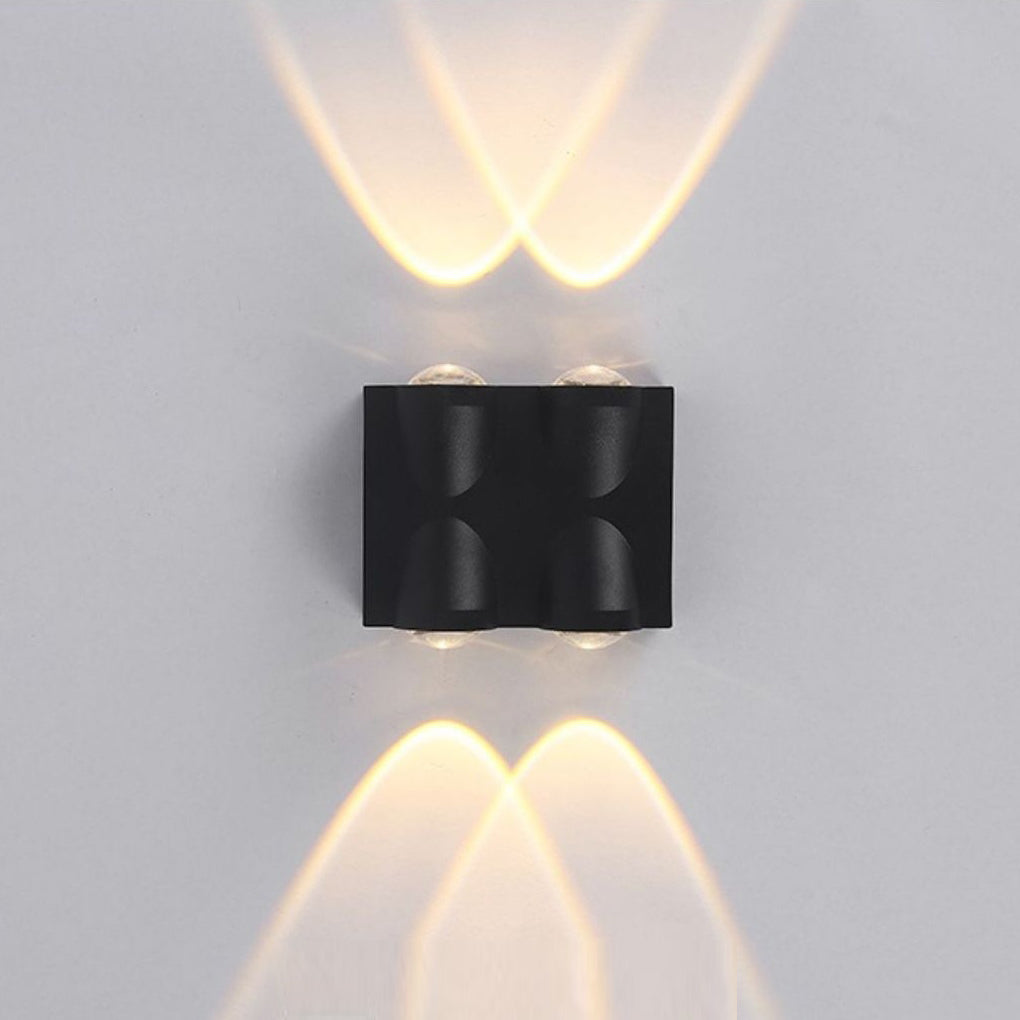 Modern Waterproof LED Exterior Wall Sconce Black Up and Down Outdoor Lighting for Patio and Corridor