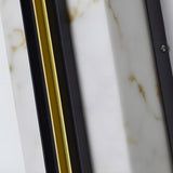 Modern Waterproof LED Exterior Wall Sconce with Black Finish and Resin Marble Texture Shade