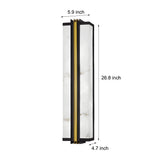 Modern Waterproof LED Exterior Wall Sconce with Black Finish and Resin Marble Texture Shade