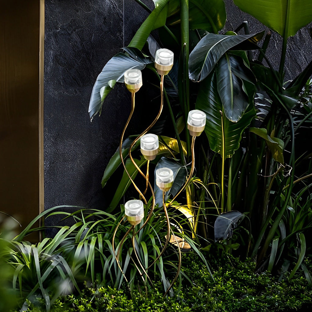Modern Waterproof LED Flower Bud Garden Lawn Lamp Stainless Steel Pathway Lighting
