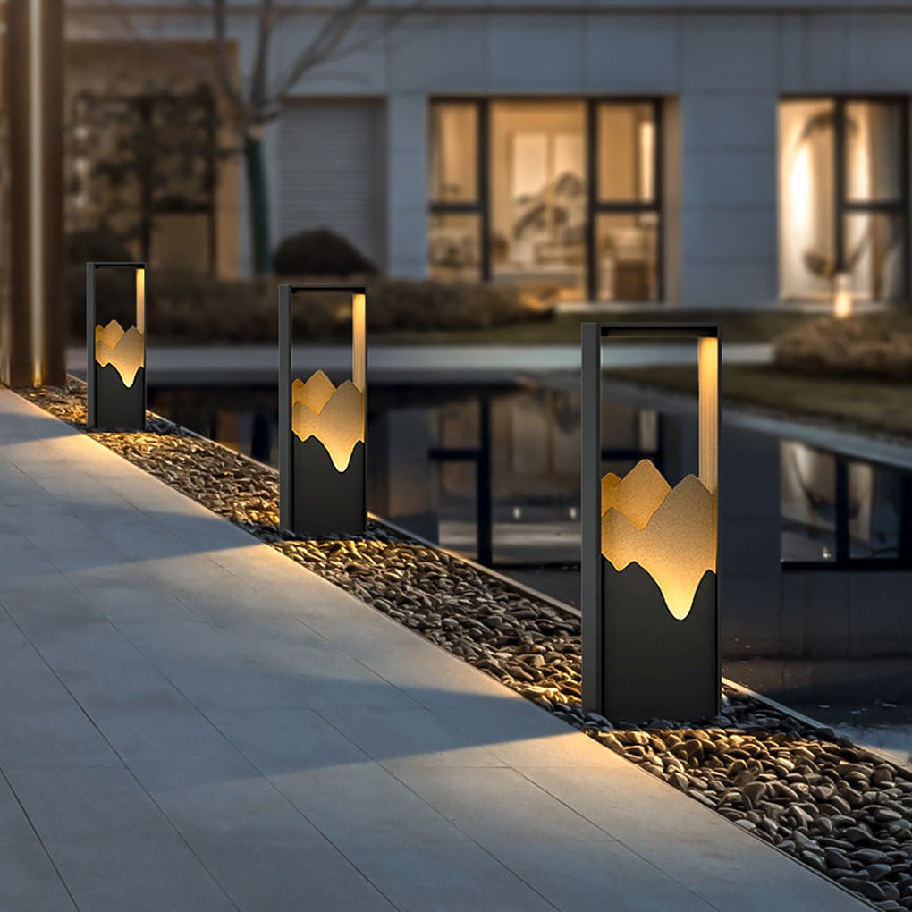 Modern Waterproof LED Mountain Scenery Landscape Lighting for Outdoor Garden Paths and Villa Courtyards