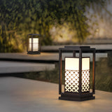 Modern Waterproof LED Outdoor Lawn Lamp Retro Black Metal Solar Garden Lantern for Pathway