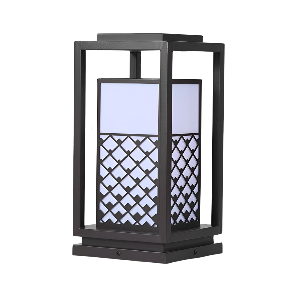 Modern Waterproof LED Outdoor Lawn Lamp Retro Black Metal Solar Garden Lantern for Pathway