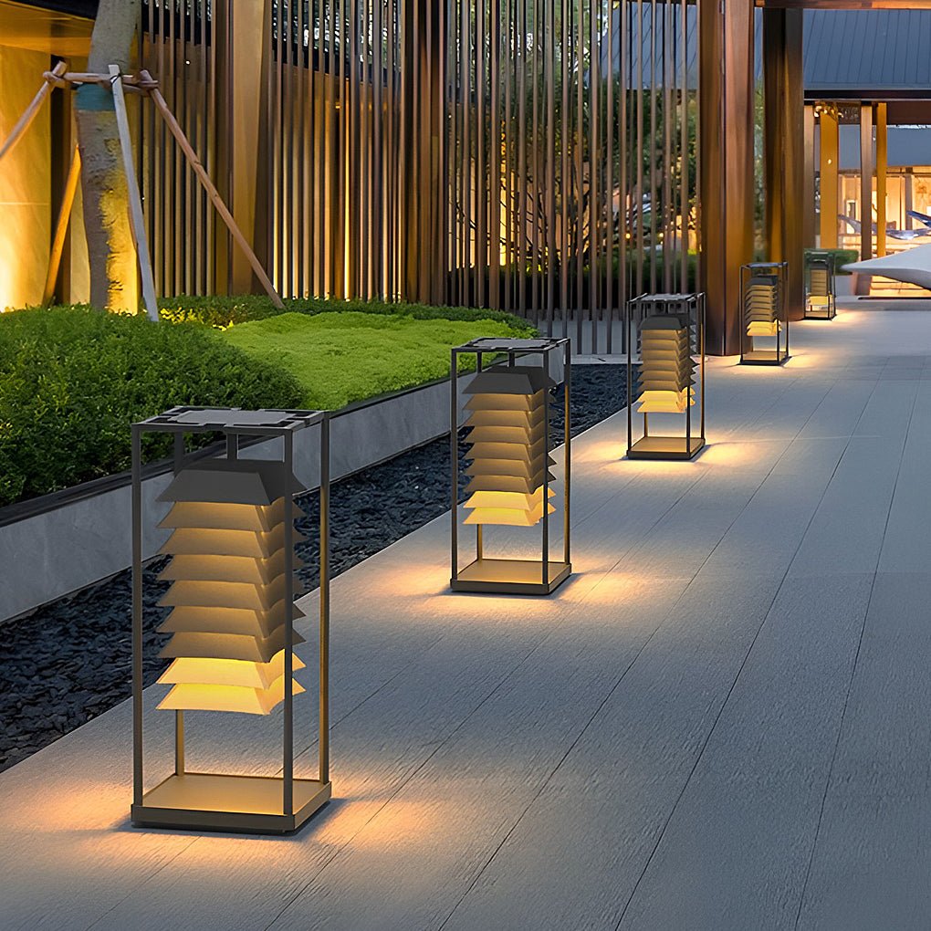 Modern Waterproof LED Outdoor Pillar Light Stainless Steel Garden Post Lamp for Courtyard Path Lighting