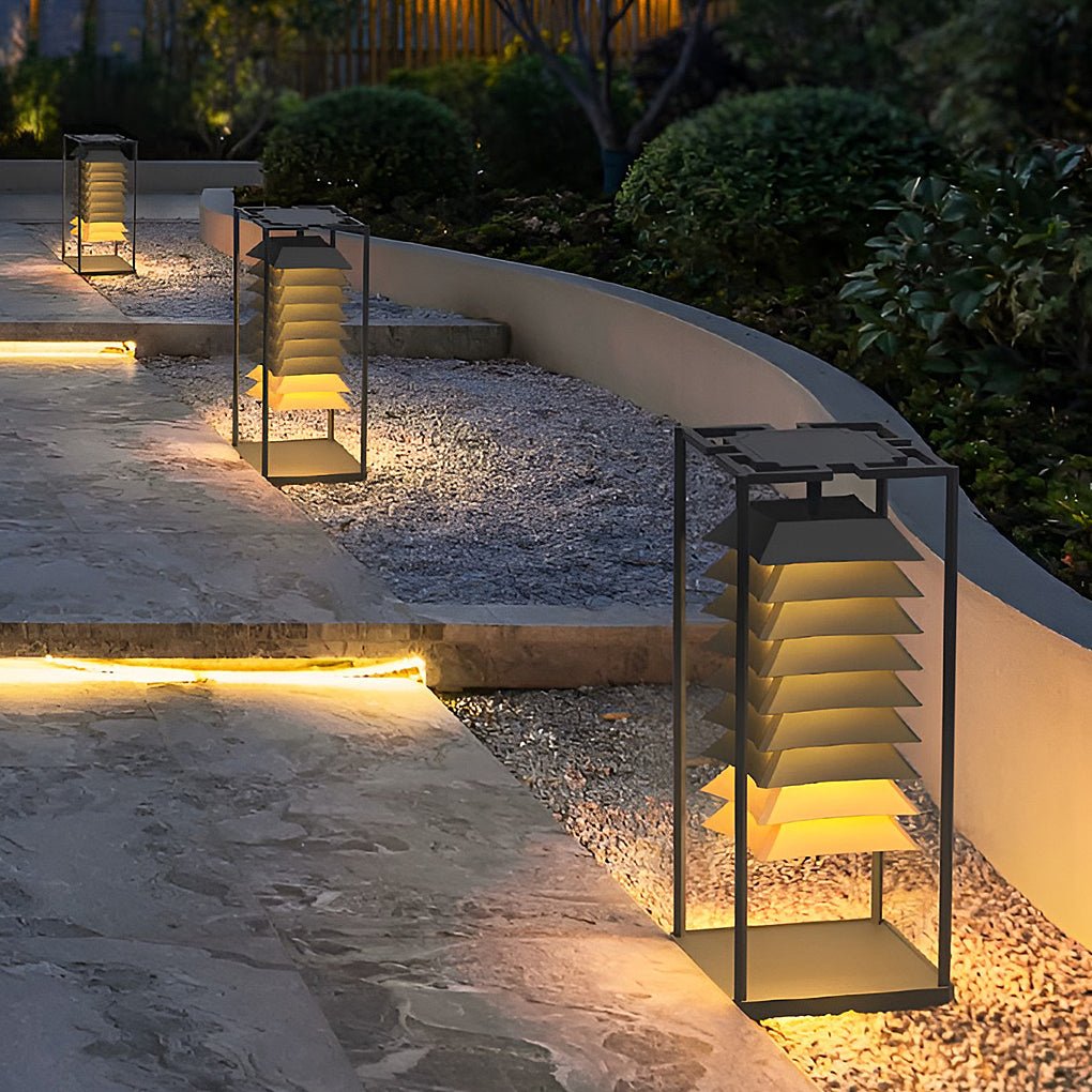 Modern Waterproof LED Outdoor Pillar Light Stainless Steel Garden Post Lamp for Courtyard Path Lighting