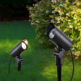 Modern Waterproof LED Outdoor Spotlight for Garden Landscape and Lawn Lighting in Black Aluminum