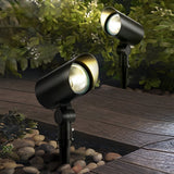 Modern Waterproof LED Outdoor Spotlight for Garden Landscape and Lawn Lighting in Black Aluminum