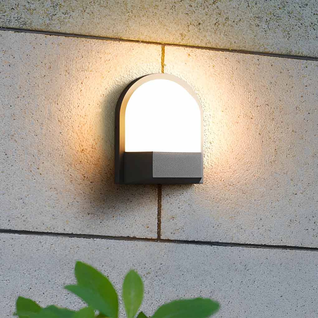 Modern Waterproof LED Outdoor Wall Light Dark Gray Aluminum Sconce for Patio and Garden