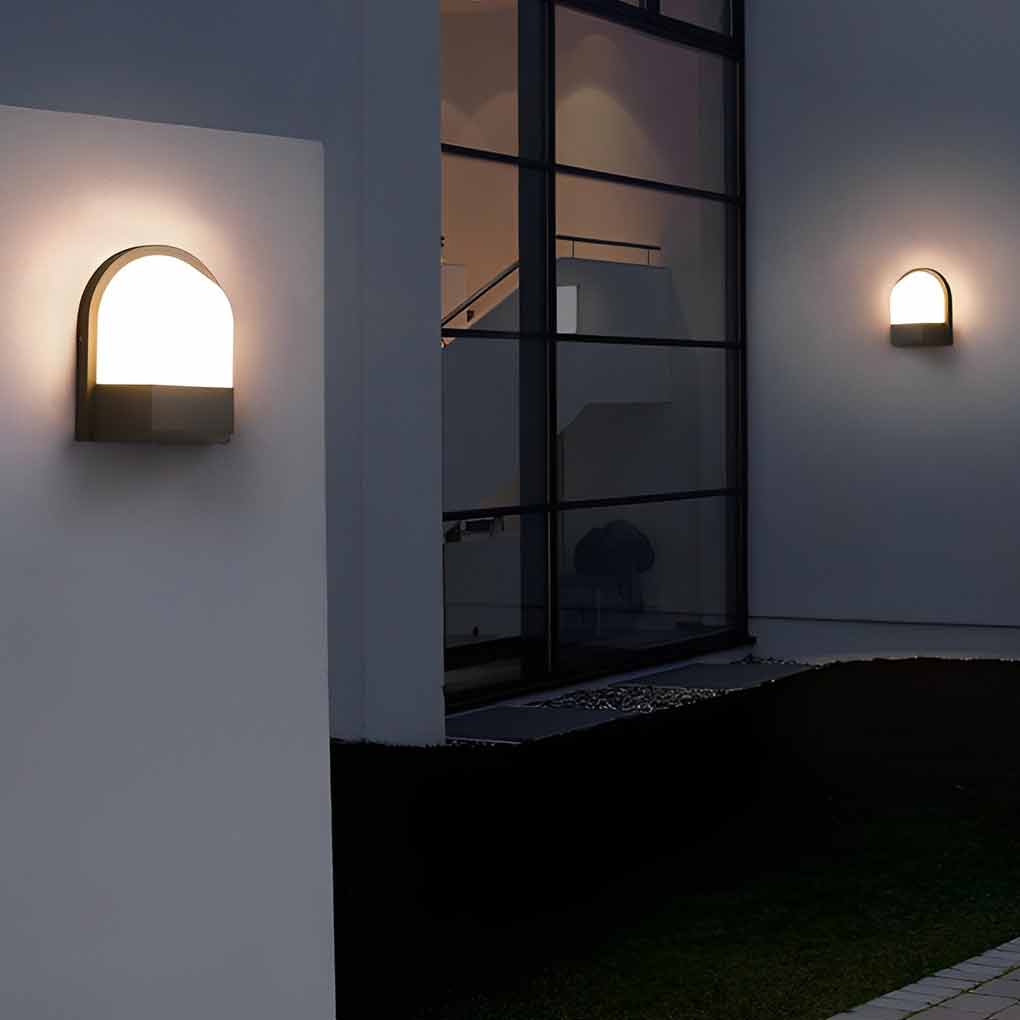 Modern Waterproof LED Outdoor Wall Light Dark Gray Aluminum Sconce for Patio and Garden