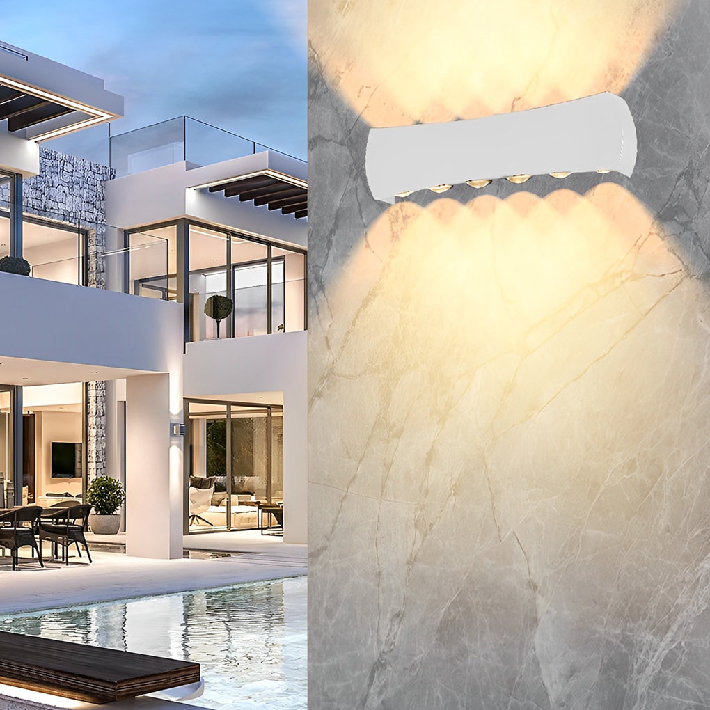 Modern Waterproof LED Outdoor Wall Sconce Aluminum Up Down Exterior Lighting for Porch Garden and Entryway